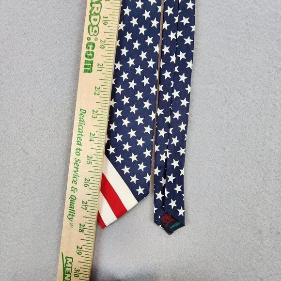 Tommy Hilfiger NEW 100% Silk Stars and Stripes Vintage Tie Americana Patriotic - Picture 5 of 13